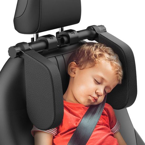 Cojín reposacabezas ajustable para coche, reposacabezas, almohada de viaje en forma de U para niños y adultos, soporte para la cabeza y el cuello. (1/5)