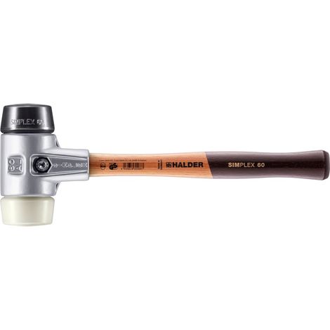HALDER SIMPLEX Schonhammer Ø 60 mm Gummi schwarz / Nylon mit Aluminiumgehäuse (1/5)
