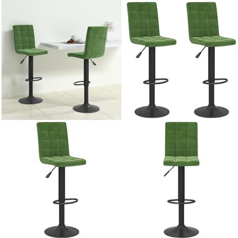 vidaXL Tabourets de bar lot de 2 vert foncé velours (1/5)