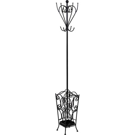 Perchero de metal con 4 ganchos 35x35x181h cm.