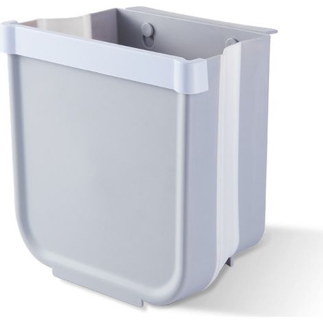 MINKUROW Pattumiera Da Cucina Pieghevole Porta Da Cucina Pattumiera Da Parete Per Auto Home Office, Solo Uno , Grigio (1/5)