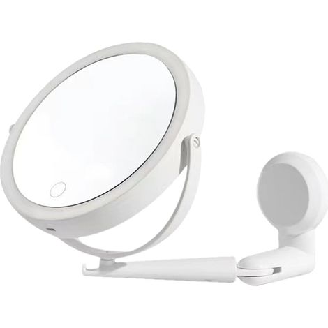 Miroir de avec grossissement,Miroir de grossissant avec lumières Miroir de courtoisie 5X avec lumières, Double Face, éclairage 3 Couleurs,Miroir de Salle de Bain LED, (1/5)