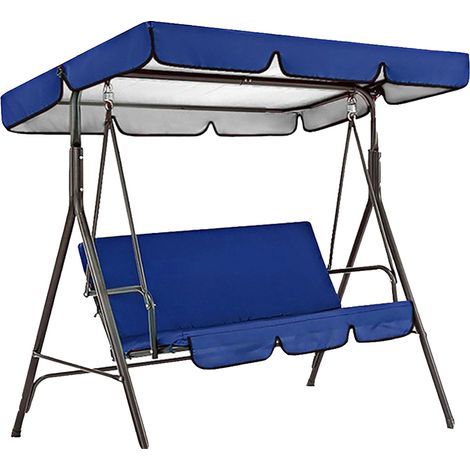 Swivel awning cover made of 190T Oxford fabric, waterproof sunshade for outdoor use, patio, yard, blue (1/5)