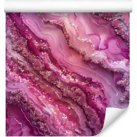 Papel pintado Tinta morada, rosa, rosa empolvado y violeta 50x1000 cm (1/5)