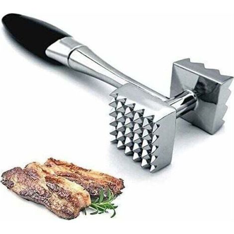 Attendrisseur à viande, maillet à viande à clous double face, marteau à viande utilisé pour steak, poulet, poisson, livre à viande avec poignée en caoutchouc confortable, outil attendrisseur de viande (1/3)