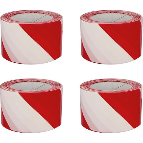 Ruban de Balisage - Pack de 4 Rouleaux - Non Adhésif - Polyéthylène Basse Densité (LDPE) - 70 mm x 4 x 200 m - Ruban Jaune et Noir (1/5)