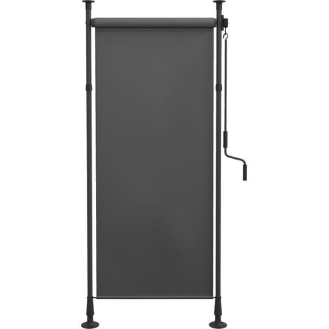 Store vertical réglable 120x220-310 cm en polyester gris foncé avec manivelle pour balcon et terrasse (1/5)