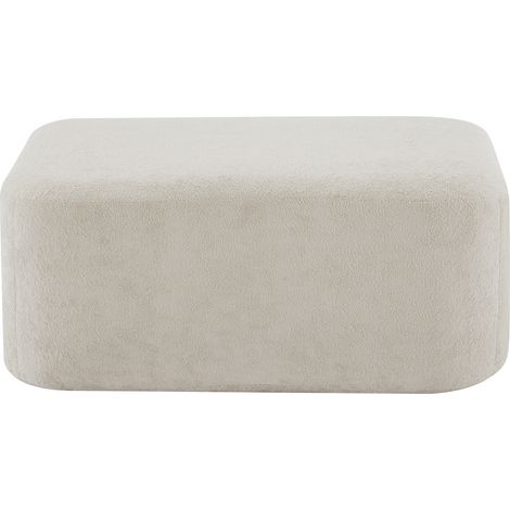 Pouf modulable en velours beige confortable pour salon