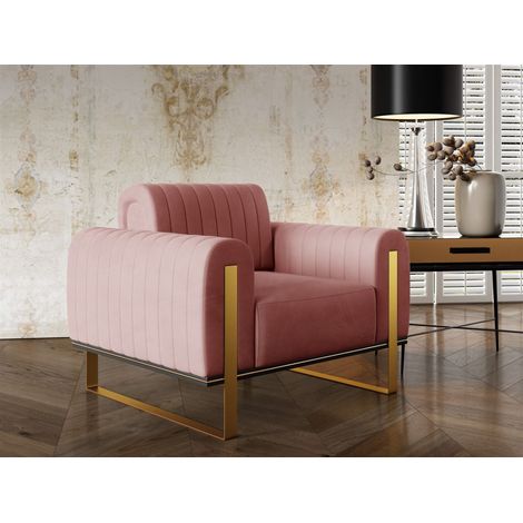 Sessel Designersessel VALERIE in Stoff Elisa Velvet Altrosa (1/4)