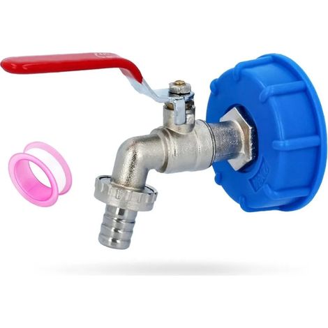 Bouchon fonctionnel avec robinet métallique pour bidons, fûts et conteneurs IBC, 1" Ø 61 mm (1/5)