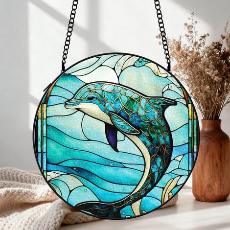 Décoration vitrail libellule attrape-soleil 12,5 cm suspension fenêtre élégante cadeau maman (1/5)