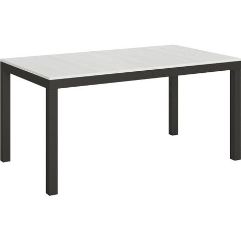 Table à manger extensible Karry evolution 160 à 264 cm Sur roulettes-Blanc-Sur roulettes-160 à 264 cm (1/5)