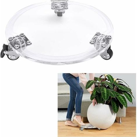 Plateau roulant, support à roulettes pour pots de fleurs, chariot rond en acrylique pour plantes, support à roulettes pour pots de fleurs, support à roulettes pour plantes en pot, appareils électrique (1/5)