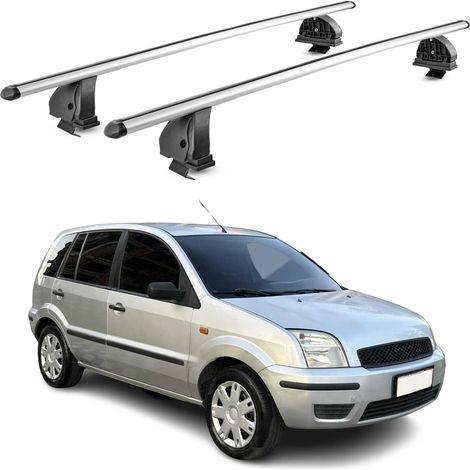 OMAC Barres de toit transversales en aluminium pour Ford Fusion 2002-2012 – TÜV / DIN 75302:2019 – Antivol inclus – Charge max 75 kg – 2 barres – Gris (1/4)