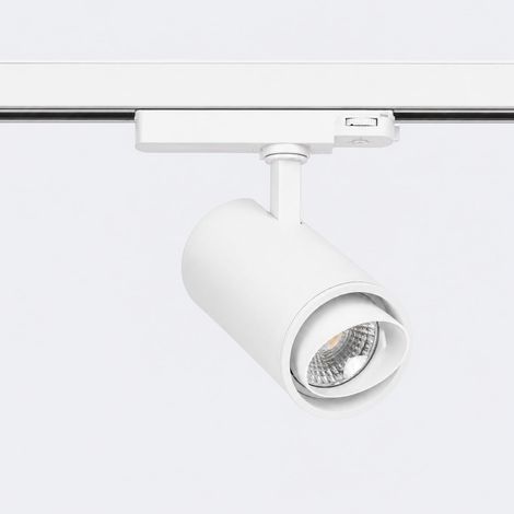 Faretto LED Fasano Bianco 20W Cilindro Obliquo Regolabile per Binario Trifase 3200K Bianco Caldo (1/4)
