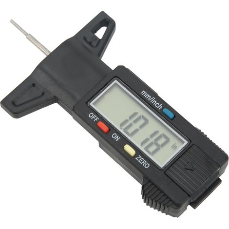 Jauge numérique de profondeur de sculpture de pneu, plage de 0 à 25 mm, écran LCD, outil universel précis de mesure de la profondeur de sculpture. (1/5)