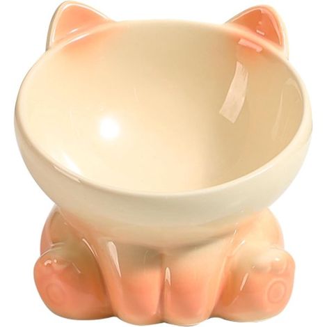 Gamelle en céramique surélevée 230 ml pour chat et chien, forme anti-vomissement, respectueuse des moustaches, lavable au lave-vaisselle (1/5)