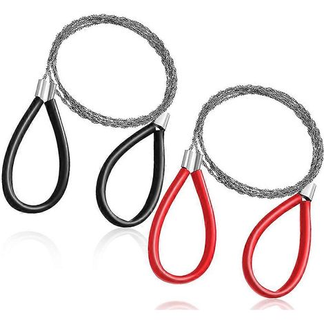 Scie à câble pour tuyau PVC (lot de 2), scie à fil en acier inoxydable, scie à main de poche pour corde, outil de coupe de survie d'urgence (1/4)