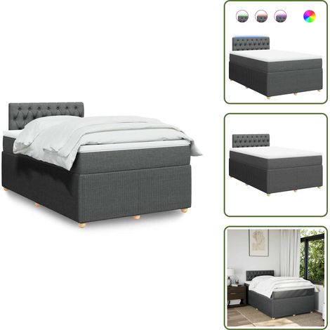 Boxspringbett mit Matratze Dunkelgrau 120x200 cm Stoff - Boxspringbett - Boxspringbetten - Bett - Bettgestell