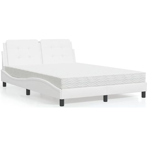 Estructura de cama sin colchón Zadar cuero sintético blanco 140x190 cm vidaXL (1/5)