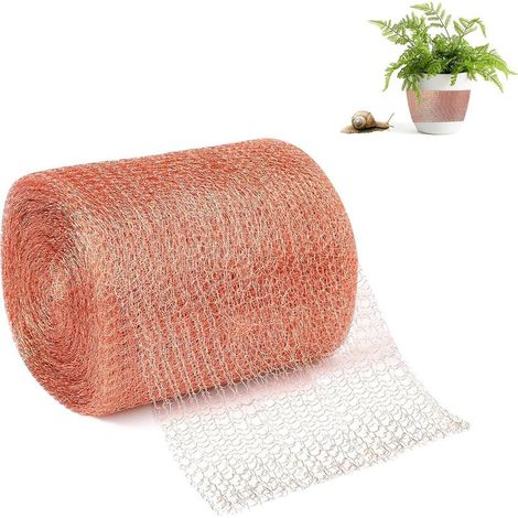 Filet en Cuivre, 12,7cm x 6m Ruban de Cuivre Contre Les Escargots, Piège à Escargots,Double Grillage Anti Rongeur Limaces et Escargots, Protection Parterres Surélevés pour Jardin