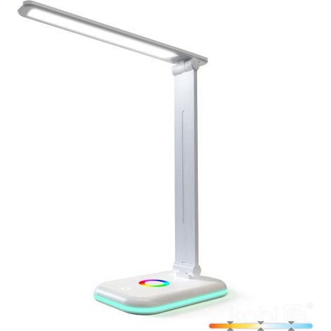 Lampe bureau LED blanche réglable 7W 3CCT RGB USB Kobi (1/5)