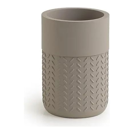 Portaspazzolini Thea in resina grigio / verde cm 10,5 x 7,5 x 7,5 (1/2)