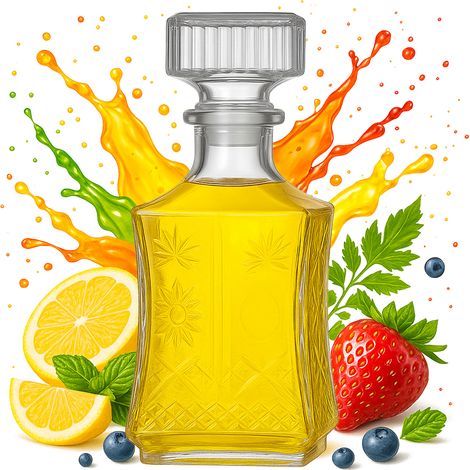 Jarra de cristal LILIA de 750 ml para licores, vino y bebidas alcohólicas. Botella de regalo de 0,75 l.