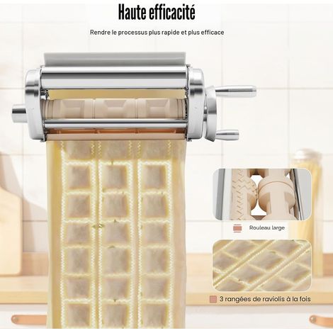 Stainless Steel Ravioli Maker Attachment for KitchenAid Stand Mixer, Manual Ravioli Making Machine Accessories, Pasta, Spaghetti Pasta Sheet Roller Pasta Maker Attachment for Kitchen Home (1/5)