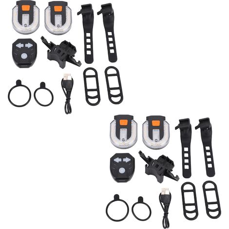 Feux arrière vélo intégrés clignotants rechargeables USB 5 modes 2 jeux (1/4)