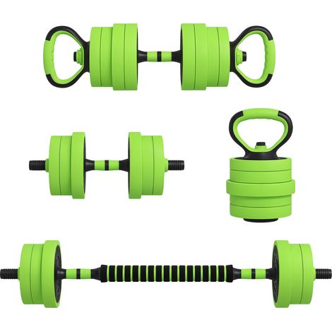 Pesi da Palestra Set 4 in 1 da 40kg totali, utilizzabile come Kettlebell, Manubri e Bilancieri