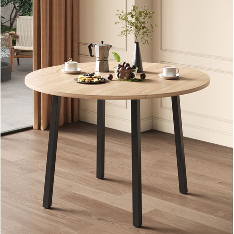 Tisch klappbar rund aus MDF 100 x 100 cm, Eichefarben, Klappplatte, für 2-4 Personen (1/5)