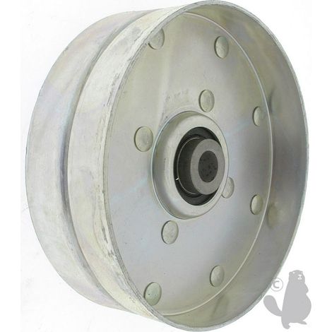 Puleggia tendicinghia a gola piatta senza bordi. ø: esterno 31,75 mm, foro: 9,52 mm, altezza: 57,15 mm. -pl