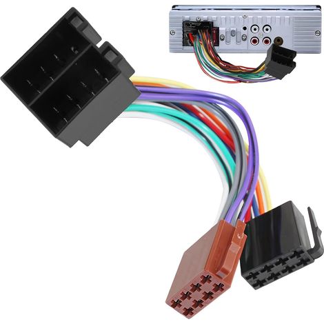 universel Adaptateur autoradio ISO pour 16 broches ISO Compatible avec VW les rallonges radio Pour Renault Clio/Mégane Peugeot 206/307 Citroën C3/C4 (1/5)