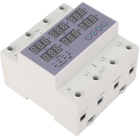 Voltmètre ampèremètre triphasé rail DIN CHSG 40 surtension sous-tension protection auto 1-63A AC230-300V PC (1/5)