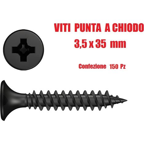 Viti Punta a Chiodo - Accessori per Cartongesso - ( 3,5 X 35mm) - CONF. 150 PZ (1/2)