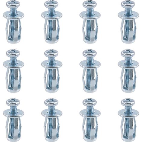 Lot de 12 écrous de cric M4 x 20 - Écrous de pétale - Écrous de fixation avec vis - Assemblage pour mur creux en fer - Utilisation sur mur doux et mince (M4 x 20) (1/5)