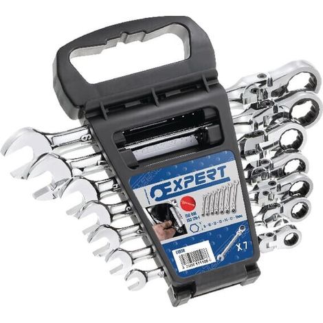 Juego 7 llaves con carraca articulada EXPERT E111108