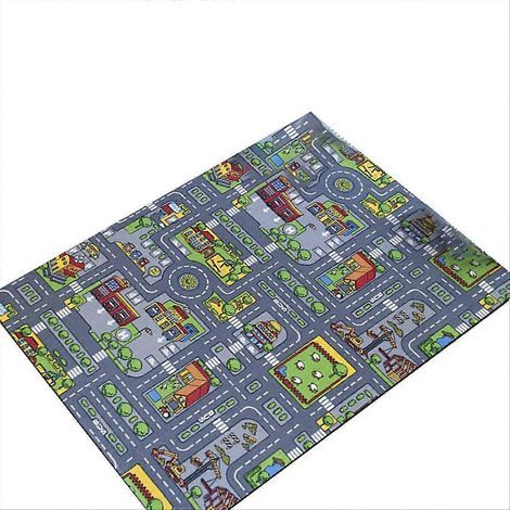 Tapis de jeu interactif City Town Car Roads pour salle de jeux, tapis de jeu doux (1/5)