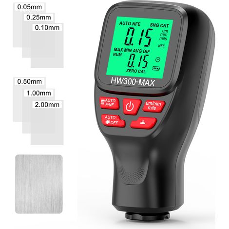 Jauge d'épaisseur 0-2000UM haute précision LCD numérique compteur d'épaisseur de film automobile testeur d'épaisseur de revêtement de peinture de voiture trois modes de sonde trois unités de commutat (1/5)