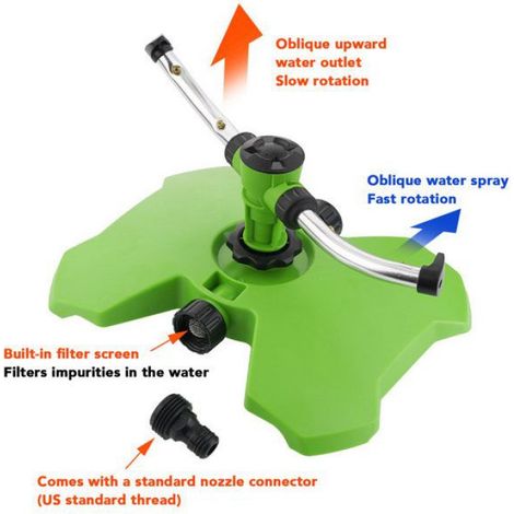 Sprinkler de jardin Sprinkler jardin arrosage automatique Automatique 2 bras rotatif Irrigation Grass jardin d'arrosage (1/5)
