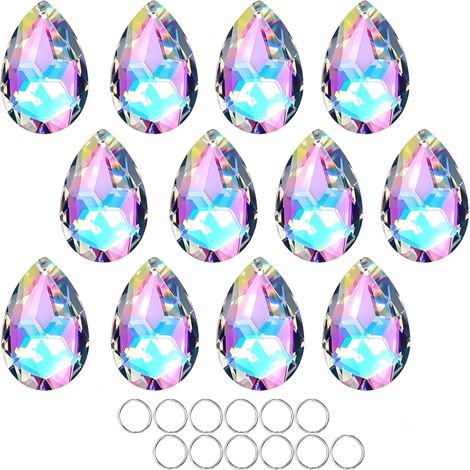 Lot de 12 chandeliers colorés en cristal de 50 mm (1/5)