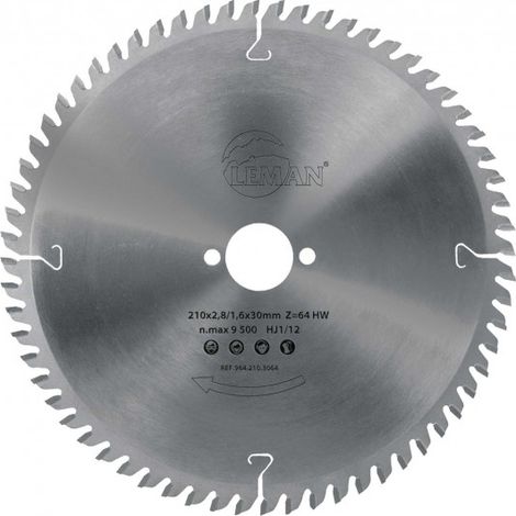 Leman – Lame de scie circulaire carbure D.190mm – Alésage 16mm – 48 dents pour coupes précises dans le bois dur – Compatible machines portatives - 190x16x48z (1/4)