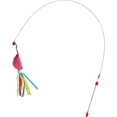 Stuzzicagatto con topolino rosa per gatti 78 cm