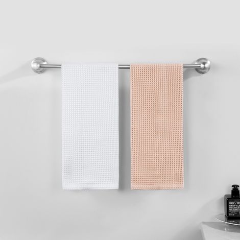 Auralum Max Toallero de acero inoxidable, toallero vintage, toallero de baño, baño 62 cm, toallero de ducha de diseño antiguo, montado en la pared, cepillado (1/4)