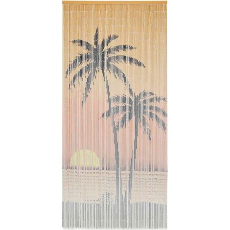Rideau de porte anti-insectes en bambou, 90 x 200 cm