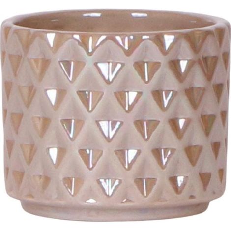 Cache-pot décoratif Diamond Pearl motif diamant pour plantes d'intérieur sable Ø 6 cm - PANGIVO