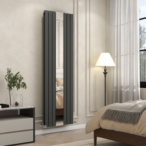 1800x553mm Vertical Radiator Double Flat Panel Central Heating Radiator With Mirror Anthracite
