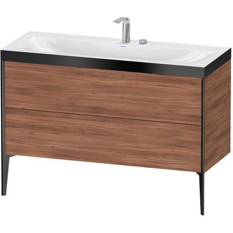 Ensemble de sous-vasque XVIU 1200x480mm 2 HL noir mat / blanc s-matt Ra B2