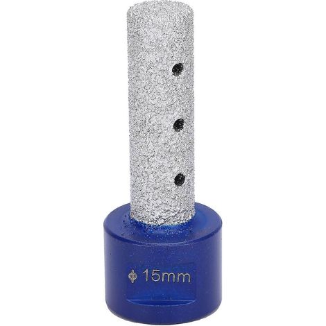 Fraise à fileter à sec brasée au diamant de 15 mm pour le polissage, l'alésage et le perçage avec queue droite (1/5)